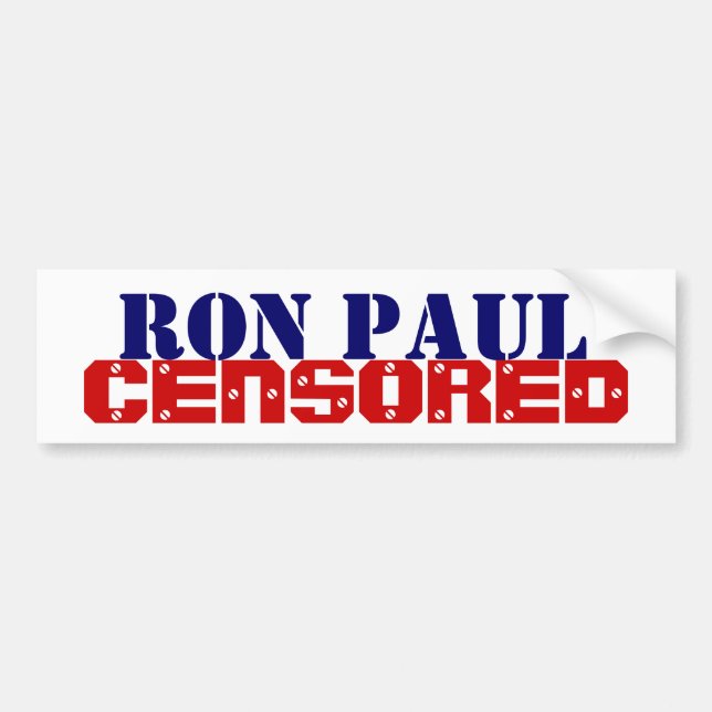 Adesivo Para Carro Ron Paul censurou (Frente)