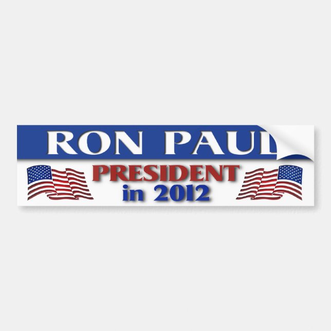 Adesivo Para Carro Ron Paul no Bumper Sticker 2012 (Frente)