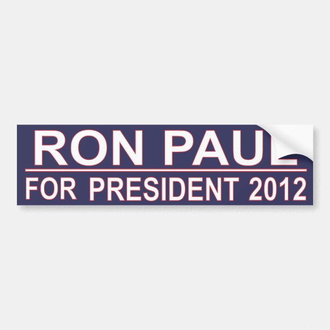 Adesivo Para Carro Ron Paul para o presidente 2012 (Frente)