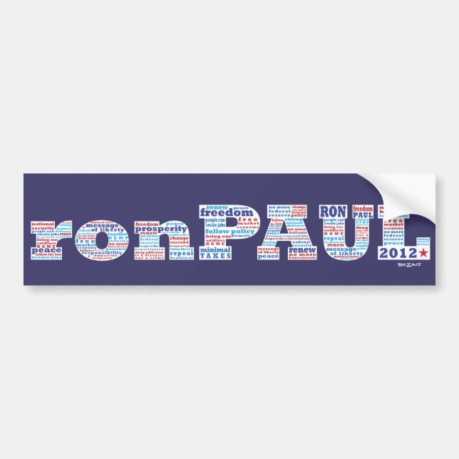 Adesivo Para Carro Ron Paul para o Presidente 2012 (Frente)