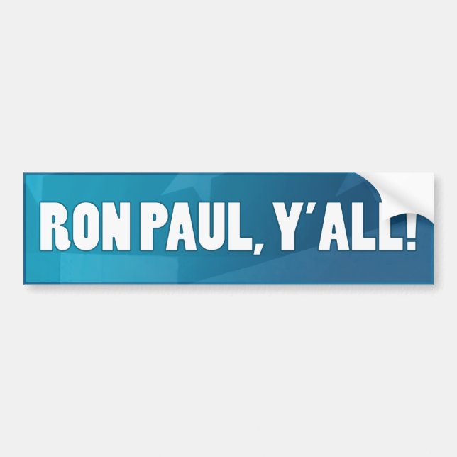 Adesivo Para Carro Ron Paul, Yall! (Frente)