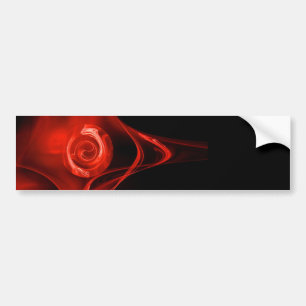 Adesivo Para Carro ROSA FRACTAL, vermelho, preto