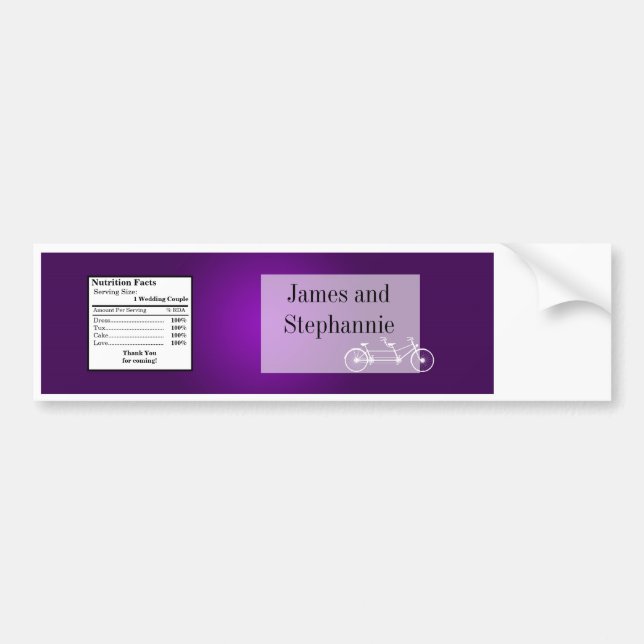 Adesivo Para Carro Rótulo da Garrafa de Água Bicicleta Dupla Roxa (Frente)