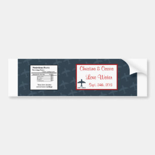 Adesivo Para Carro Rótulo da garrafa de água Voo do avião Blue/Red Fl