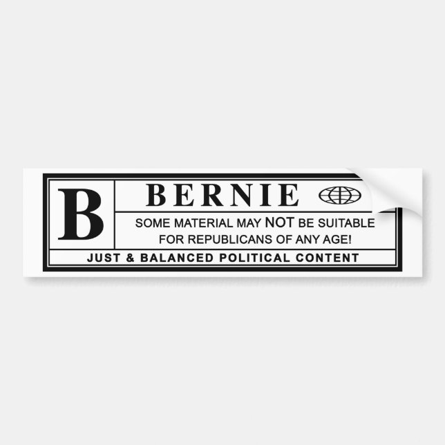 Adesivo Para Carro Rótulo de Aviso Bernie Sanders (Frente)