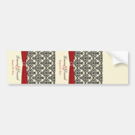 Adesivo Para Carro Rótulo de Vinho Creme, Vermelho e Damasco Negro