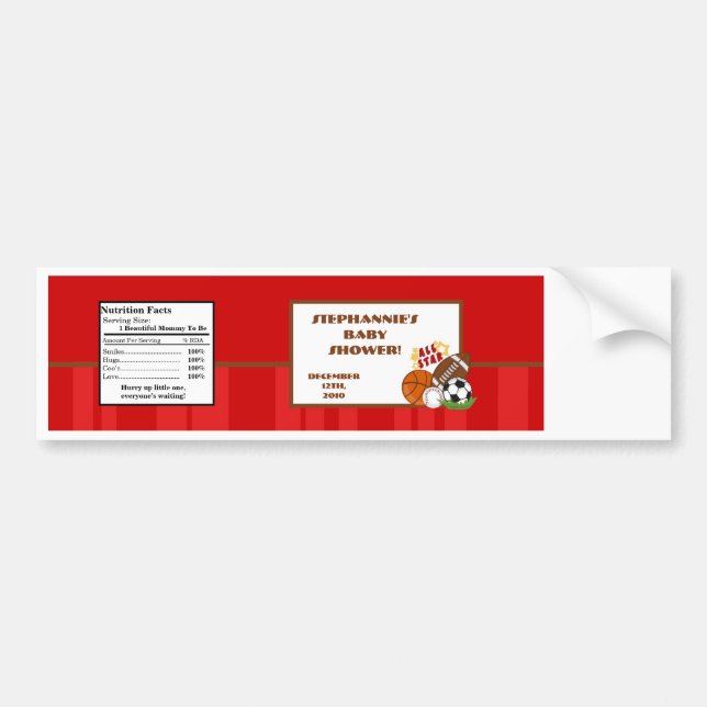 Adesivo Para Carro Rótulo do Frasco de Água Vermelho All-Star (Frente)