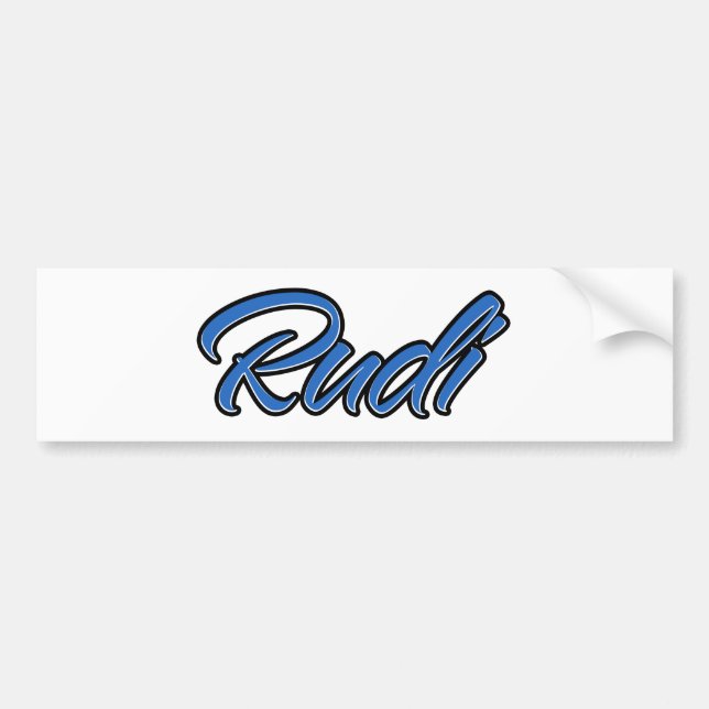 Adesivo Para Carro Rudi Name blue Aufkleber Sticker Autoaufkleber (Frente)