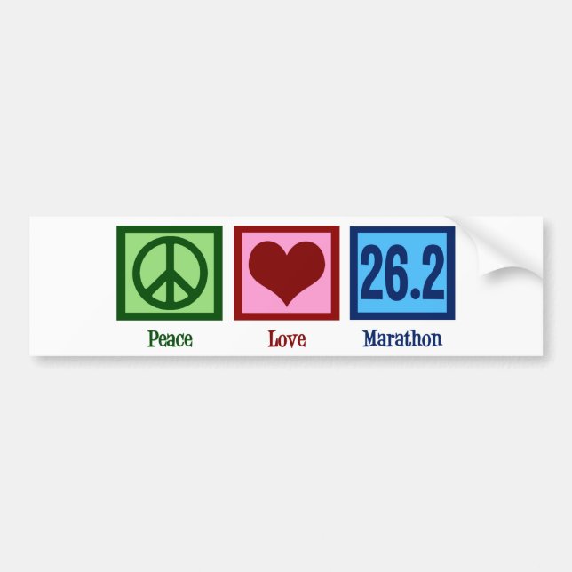 Adesivo Para Carro Runner da Maratona Peace Love 26.2 (Frente)