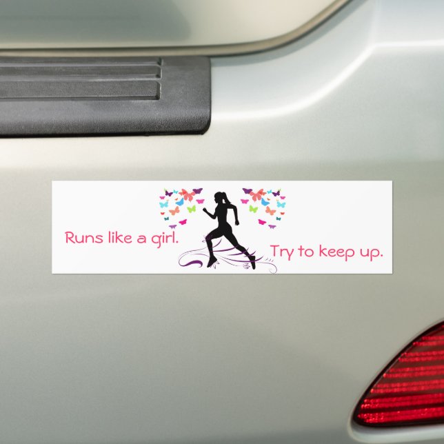 Adesivo Para Carro Runs Like a Girl (No carro)