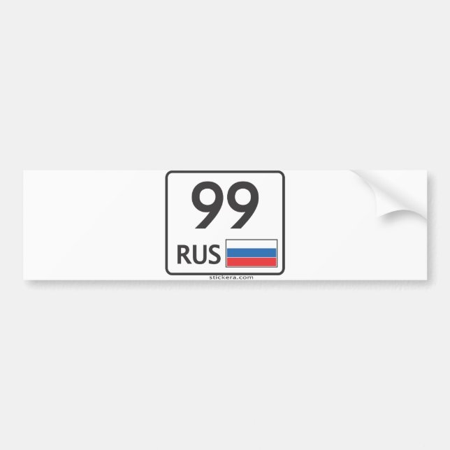 Adesivo Para Carro RUS. Moscovo. 99. Etiqueta (Frente)