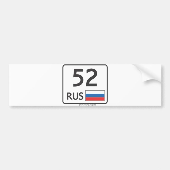Adesivo Para Carro RUS. Nizhny Novgorod. 52. Etiqueta (Frente)