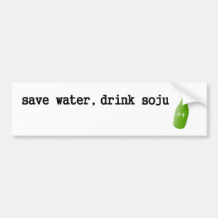 Adesivo Para Carro Salvar a água, bebida Soju!