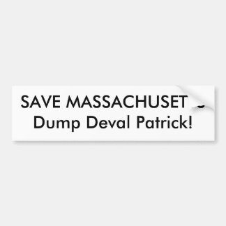 Adesivo Para Carro SALVAR a descarga Deval Patrick de MASSACHUSETTS!