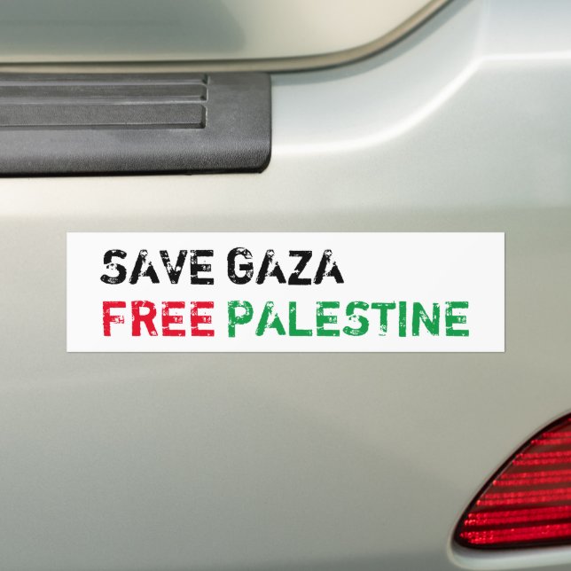 Adesivo Para Carro Salvar Gaza Liberdade Palestina Vermelha Verde Bra (No carro)