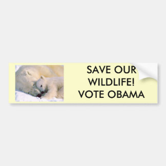 ADESIVO PARA CARRO SALVAR NOSSO VOTO OBAMA DOS ANIMAIS SELVAGENS…!