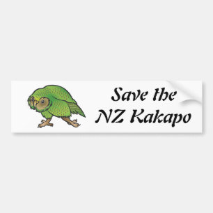 Adesivo Para Carro Salvar o Kakapo de NZ - autocolante no vidro