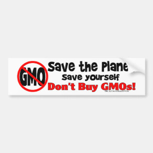 Adesivo Para Carro Salvar o planeta, salvar: Não compre GMOs!