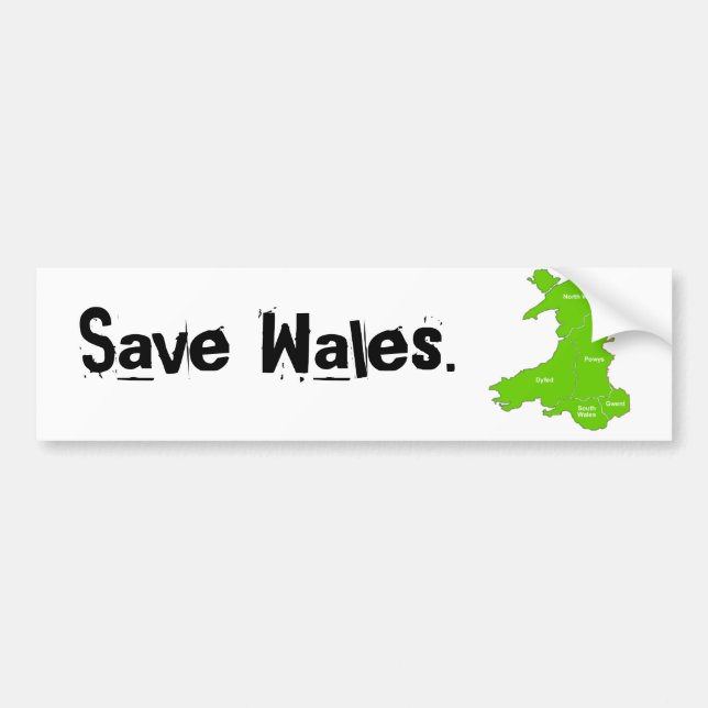 Adesivo Para Carro salvar o Wales. (Frente)