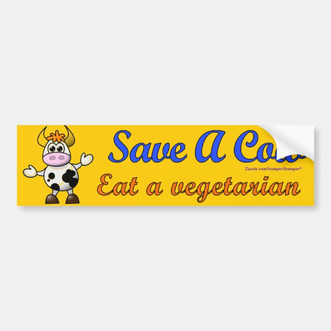 Adesivo Para Carro Salvar uma vaca (Frente)