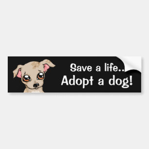 Adesivo Para Carro Salvar uma vida adotam um cão