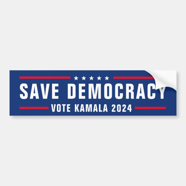 ADESIVO PARA CARRO SALVE DEMOCRACY VOKTE KAMALA 2024 (Frente)