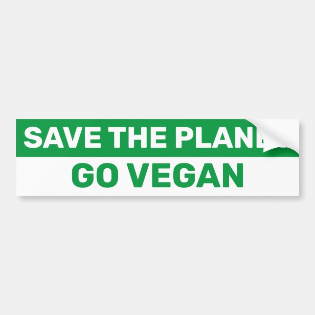 Adesivo Para Carro "Salve o Planeta Ir Vegan Protestar Mudanças Climá (Frente)