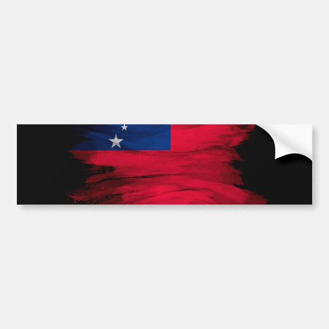 Adesivo Para Carro Samoa flag brush, AVC, bandeira nacional (Frente)