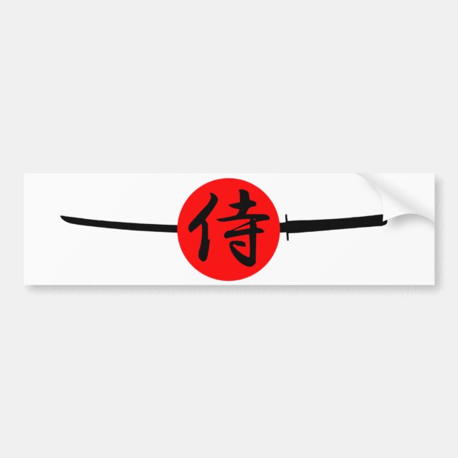 Adesivo Para Carro SAMURAI - espada & Kanji (Frente)