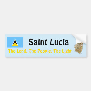 Adesivo Para Carro Santo Lucia Flag e Map Bumper Sticker