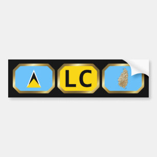 Adesivo Para Carro Santo Lucia Flag Map Code Sticker
