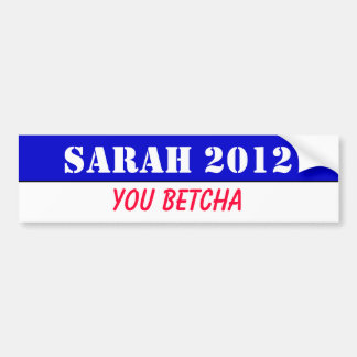 Adesivo Para Carro Sarah 2012 - você betcha!