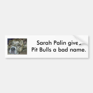 Adesivo Para Carro Sarah Palin dá a pitbull um nome mau