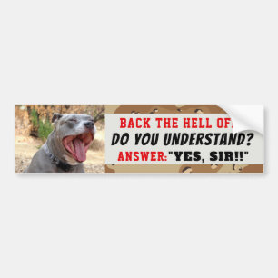 Adesivo Para Carro Sargento Pitbull Sim Senhor Bumper Sticker