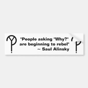 Adesivo Para Carro Saul Alinsky porque? Autocolante no vidro traseiro
