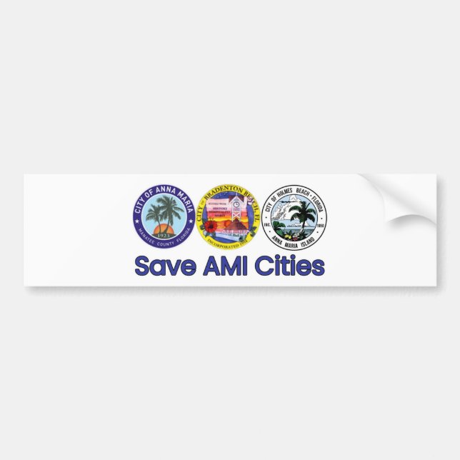 Adesivo Para Carro Save AMI Cities Bumper Sticker (Frente)