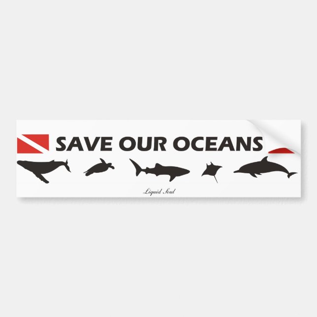 Adesivo Para Carro Save Our Oceans - Sticker (Frente)