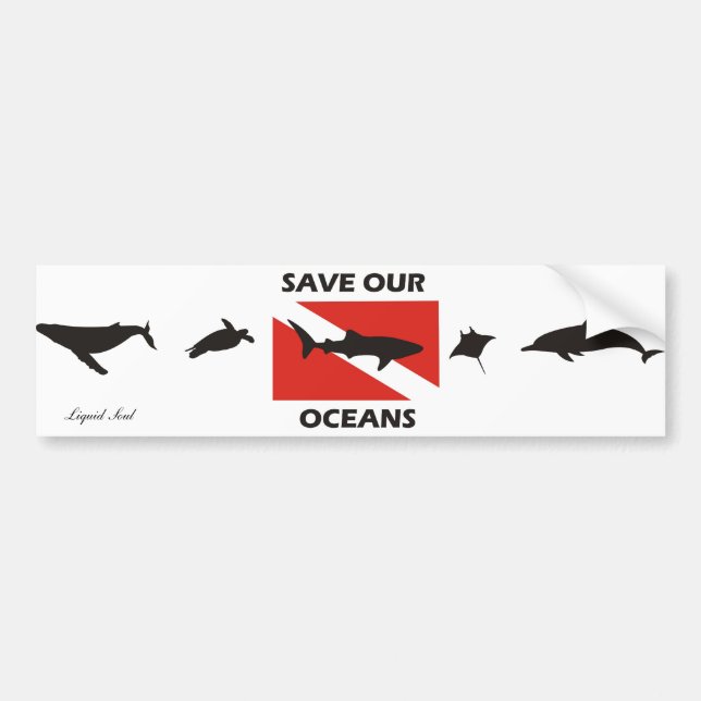 Adesivo Para Carro Save Our Oceans - Sticker (Frente)