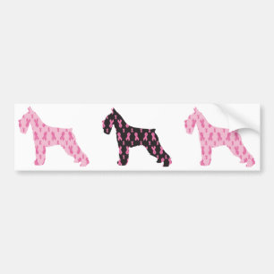 Adesivo Para Carro Schnauzer de Fita Rosa