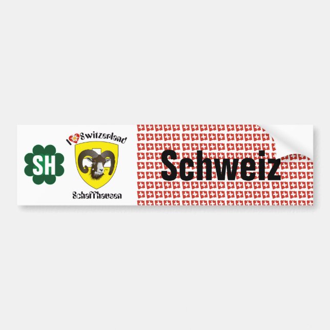 Adesivo Para Carro Schweiz Svizzera Suisse Schaffhausen Autoaufkleber (Frente)