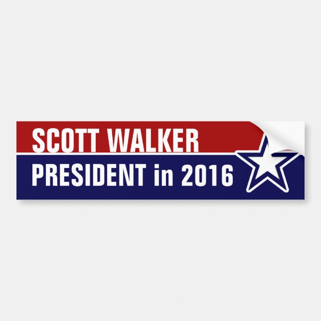 Adesivo Para Carro Scott Walker em 2016 (Frente)