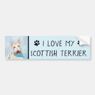 Adesivo Para Carro Scottish Terrier Wheaten Dog Painting