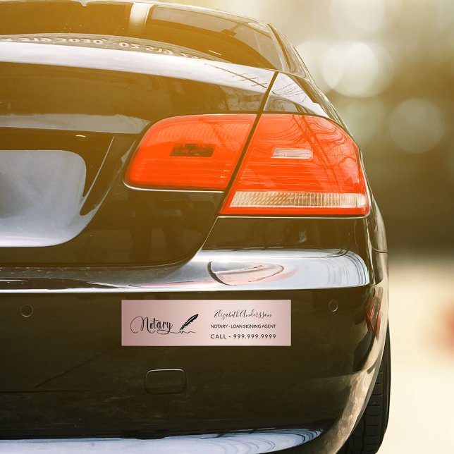 Adesivo Para Carro Script de blush rosa dourado do agente de assinatu (Criador carregado)