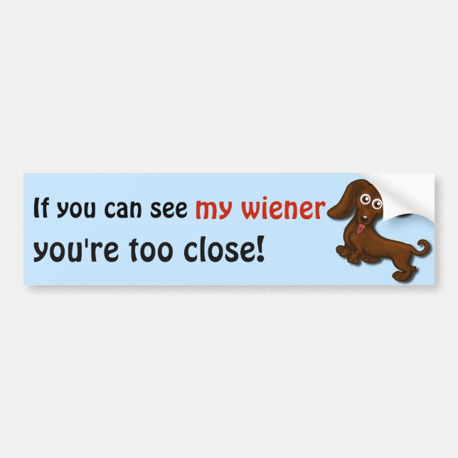 Adesivo Para Carro Se você pode ver meu wiener, dachshund engraçado (Frente)
