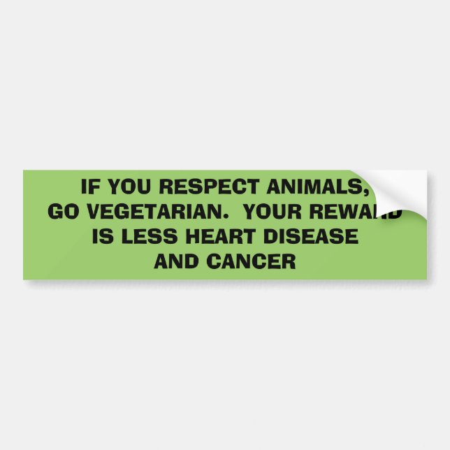 ADESIVO PARA CARRO SE VOCÊ RESPEITA ANIMAIS, VAI O VEGETARIANO.  SEU (Frente)