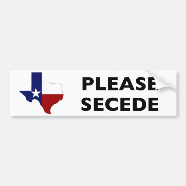Adesivo Para Carro Secede por favor Texas (Frente)