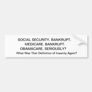ADESIVO PARA CARRO SEGURANÇA SOCIAL. BANKRUPT., MEDICARE. BANKRUPT….