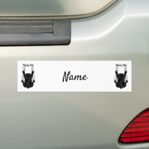 Adesivo Para Carro Segure no Thunder_Cove de Gato Preto 