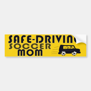 Adesivo Para Carro Seguro-Conduzindo a mamã do futebol