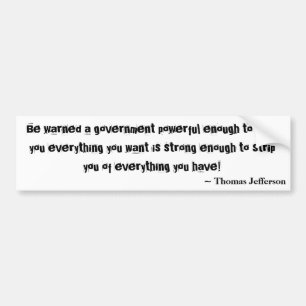 Adesivo Para Carro Seja advertido um governo poderoso bastante para